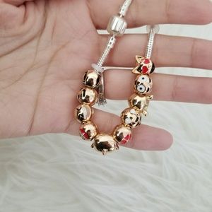 Emoji 18K White Gold Plated Bracelet